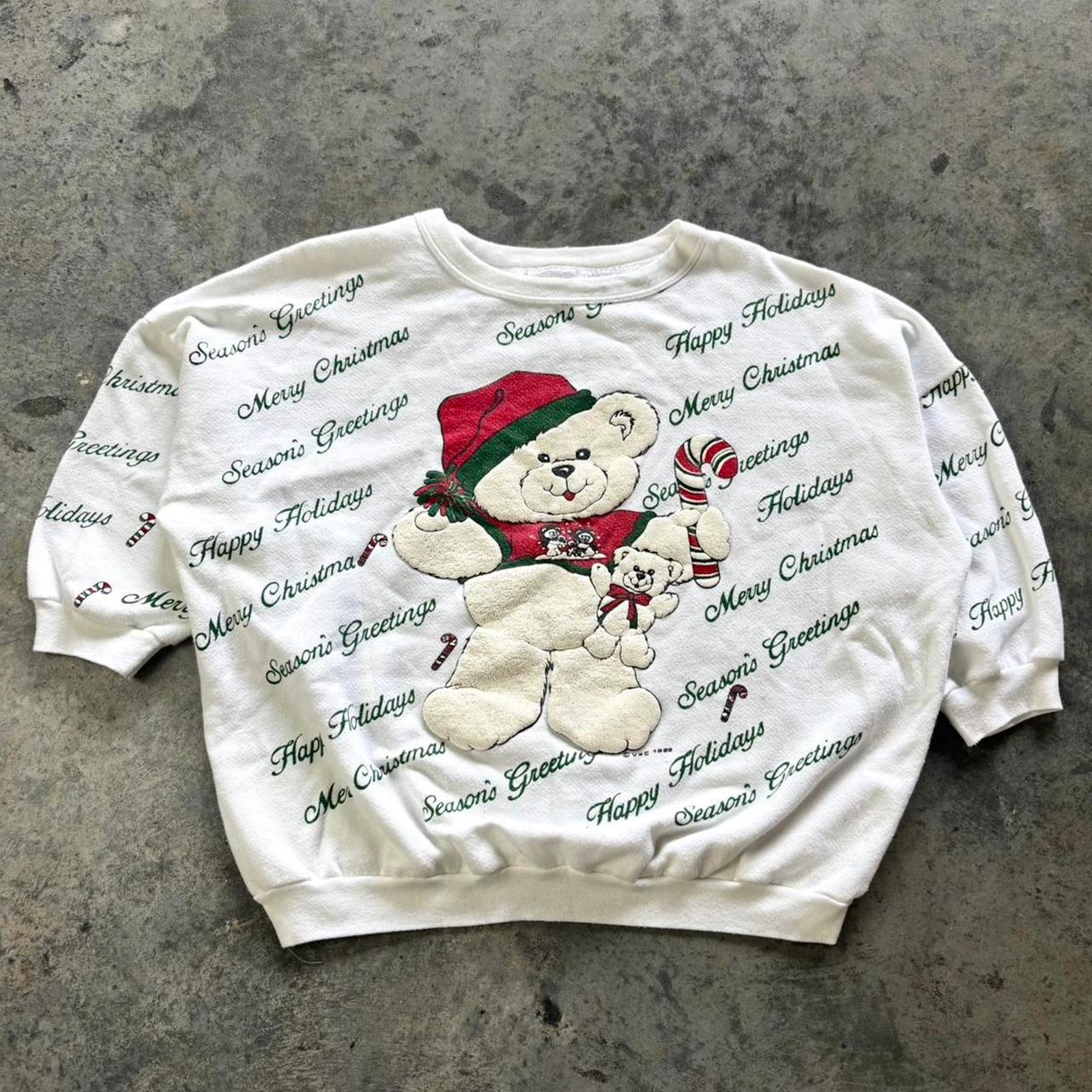80s Christmas Teddy Bear Sweatshirt